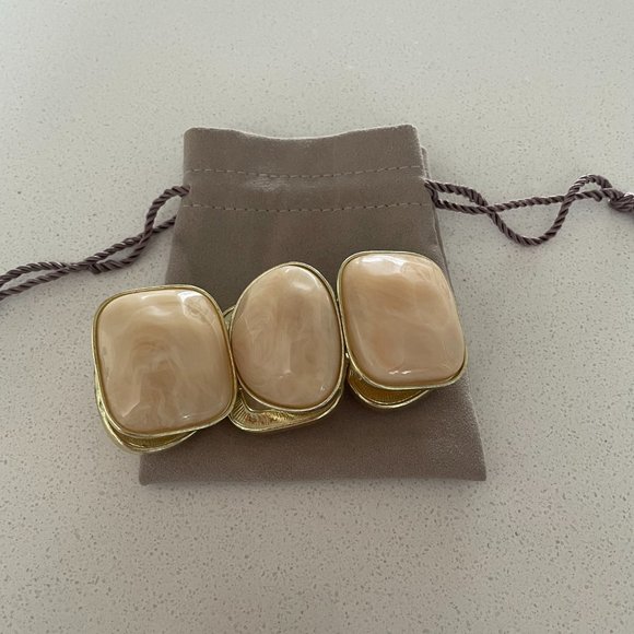 Chunky pearl stone gold stone bracelet - Picture 2 of 4